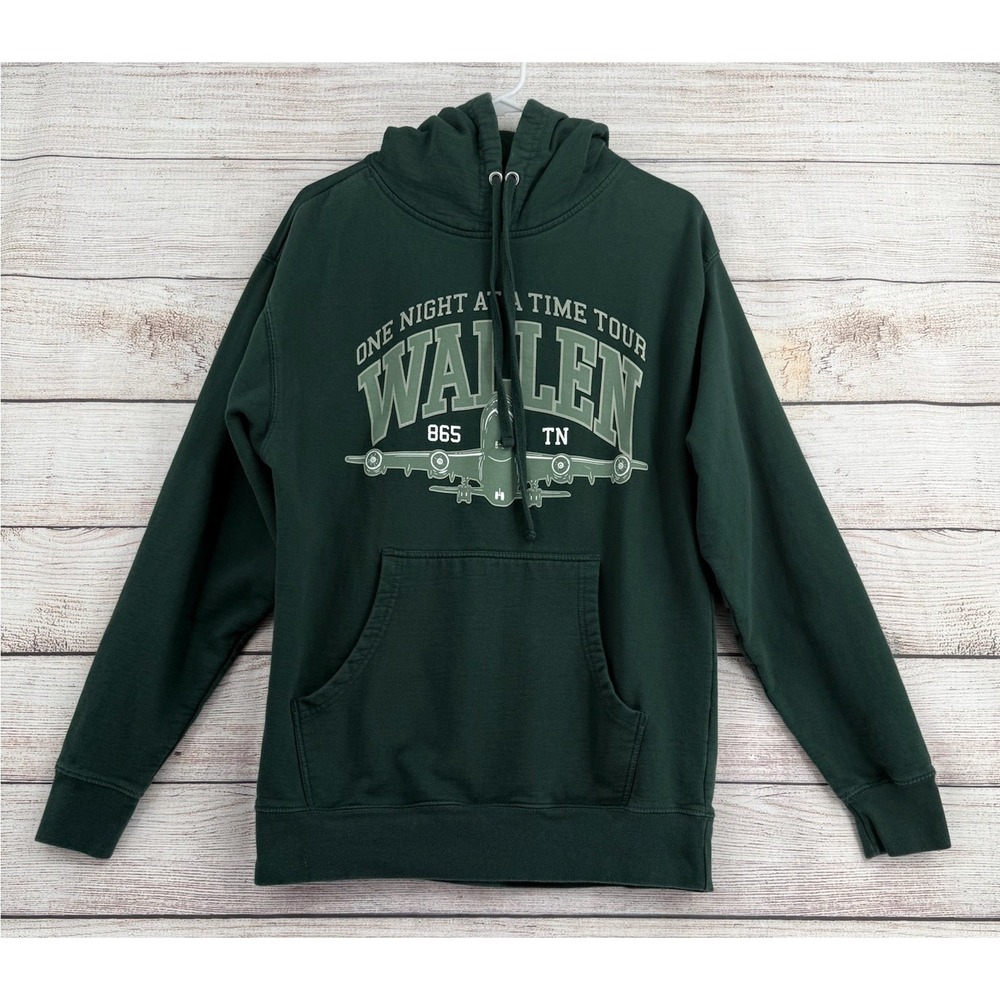 Morgan Wallen Hoodie Mens Medium Green One Night At A Time World Tour Concert